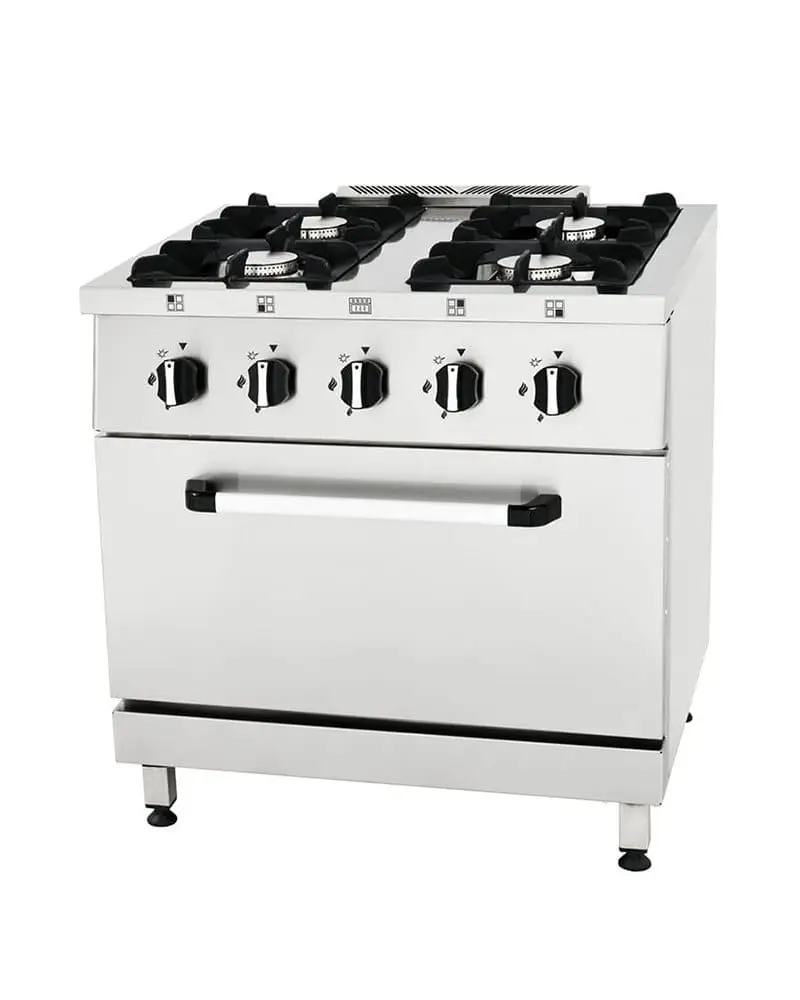 Cocina Industrial 4 Fuegos con Horno – Serie Magma